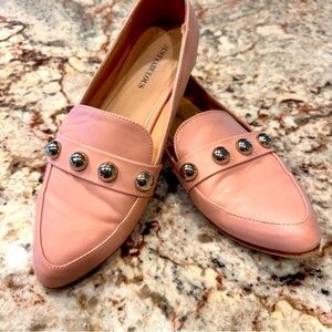 Women’s Barbie flats shoes 7.5 Blush Pink Slip On Flats Loafer Pointed Toe Stud